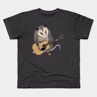 Opossum playing the acoustic guitar - possum Kids T-Shirt